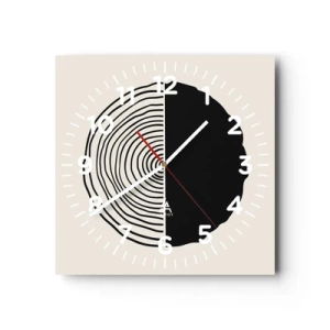 Horloge murale - Pendule murale - Moitié-moitié - 30x30 cm