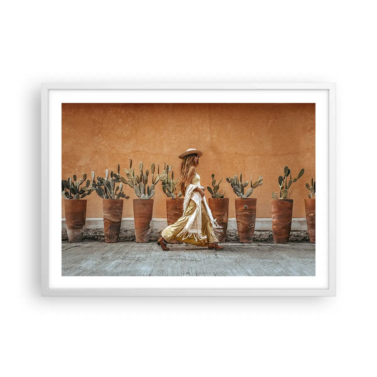 Affiche dans un cadre blanc - Poster - Style hippie - 70x50 cm