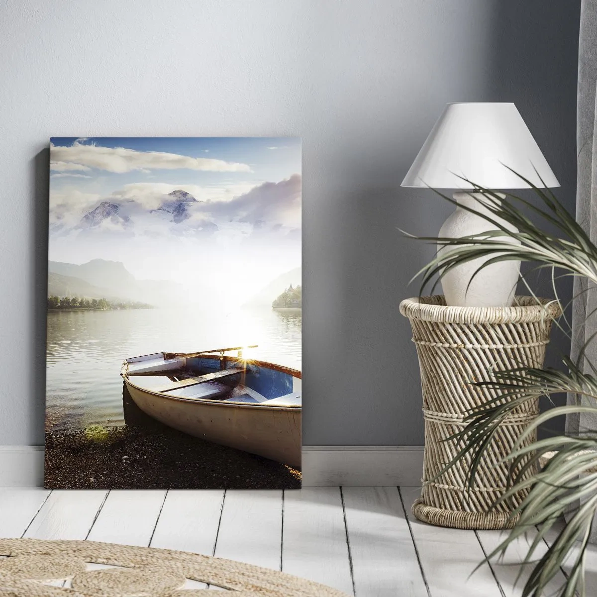 Impression sur toile - Image sur toile - Au bord de la grande et limpide eau - 55x100 cm