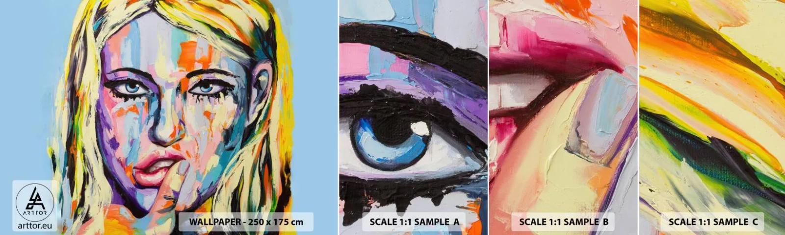 Échantillon De Papier Peint Standard Eco - Regarde-la droit dans les yeux - Femme, Portrait d'une femme, Fille - 100x30 cm