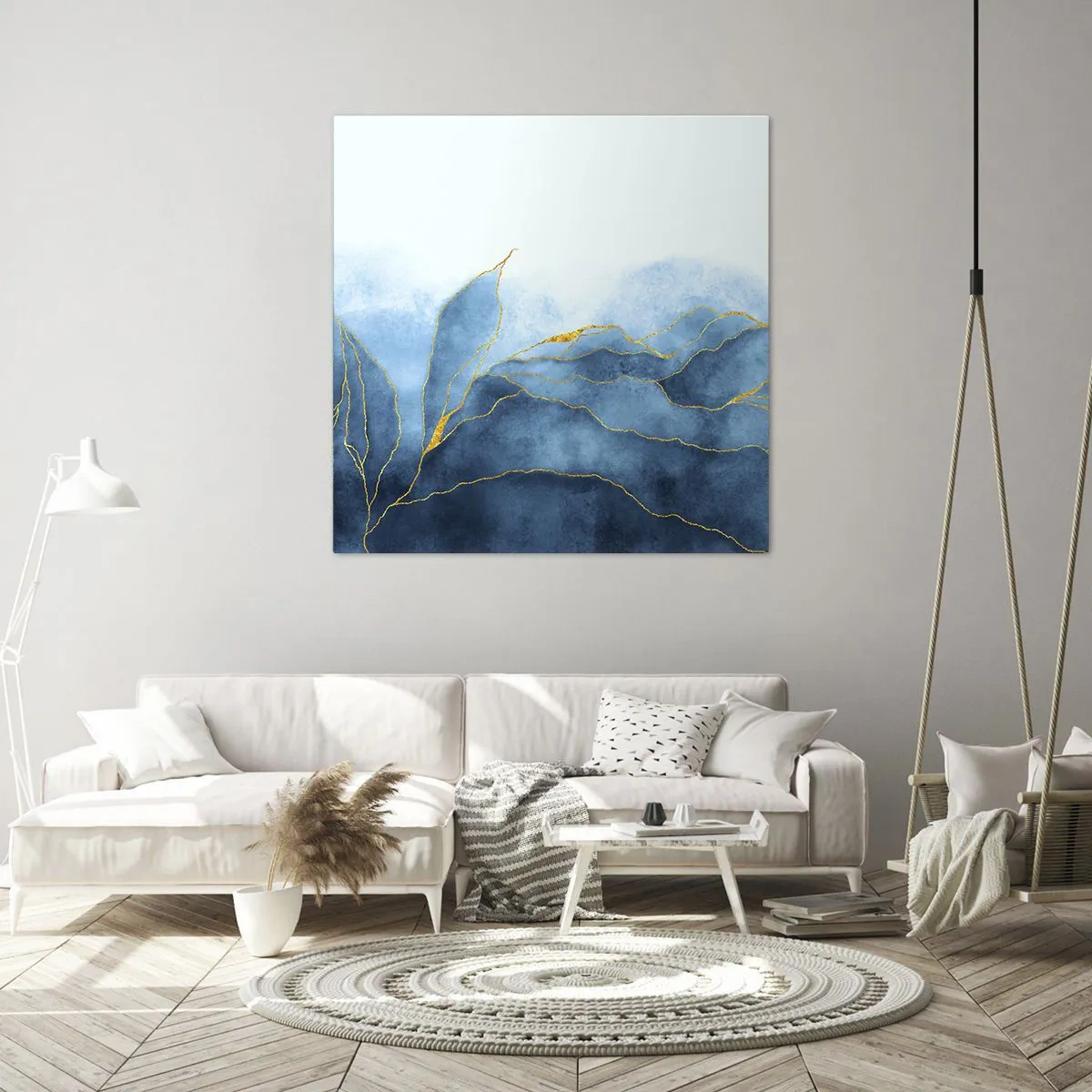 Impression sur toile - Image sur toile - Bleu doré - 50x50 cm