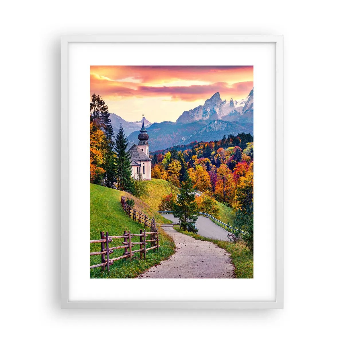 Affiche dans un cadre blanc - Poster - Paysage comme peind - 40x50 cm
