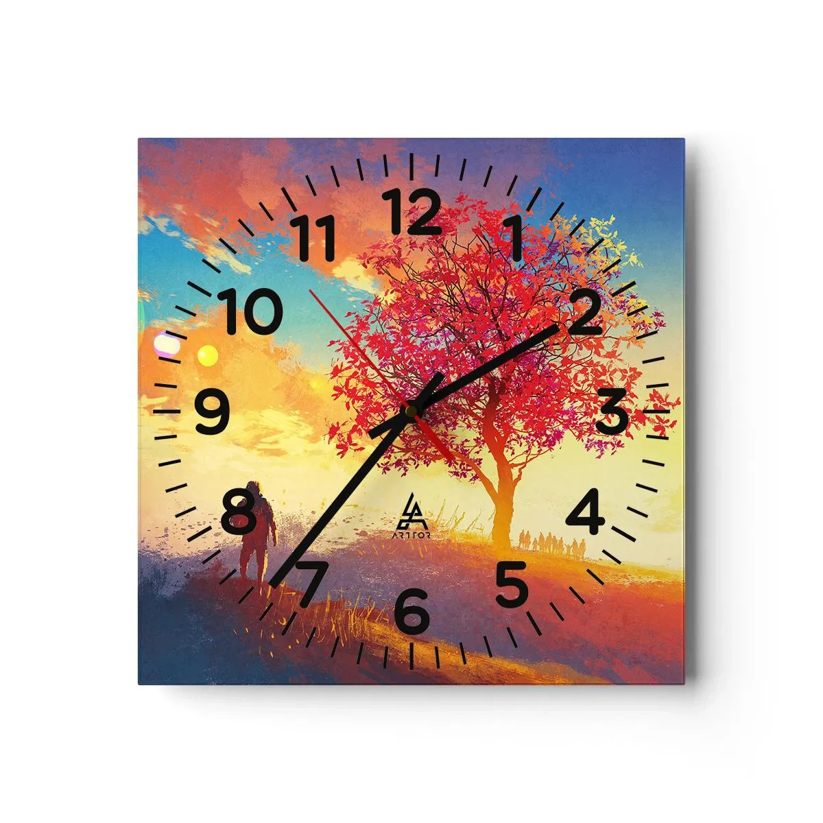 Horloge murale - Pendule murale - Pèlerin à destination - 40x40 cm
