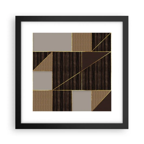 Affiche dans un cadre noir - Poster - Mozaique de bronze et d'or - 30x30 cm