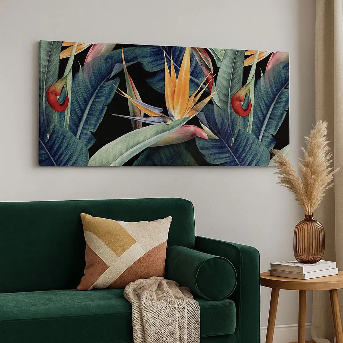 Impression sur toile - Image sur toile - Fleurs flamboyantes des tropiques - 100x40 cm