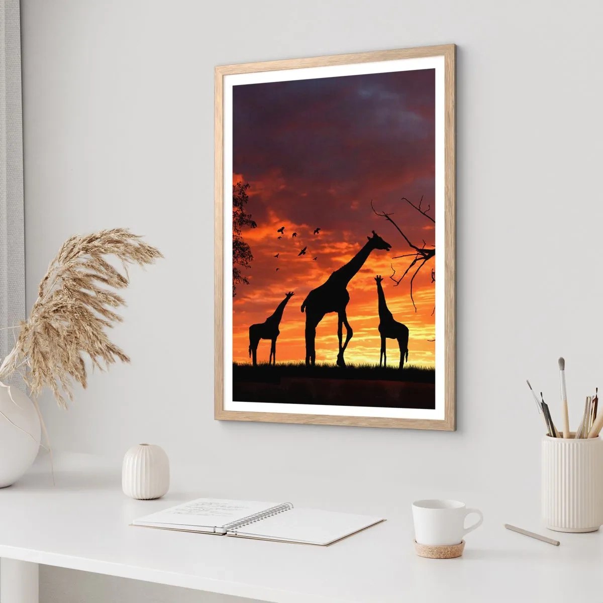 Affiche dans un chêne clair - Poster - Un petit dîner avec vos proches - 70x100 cm