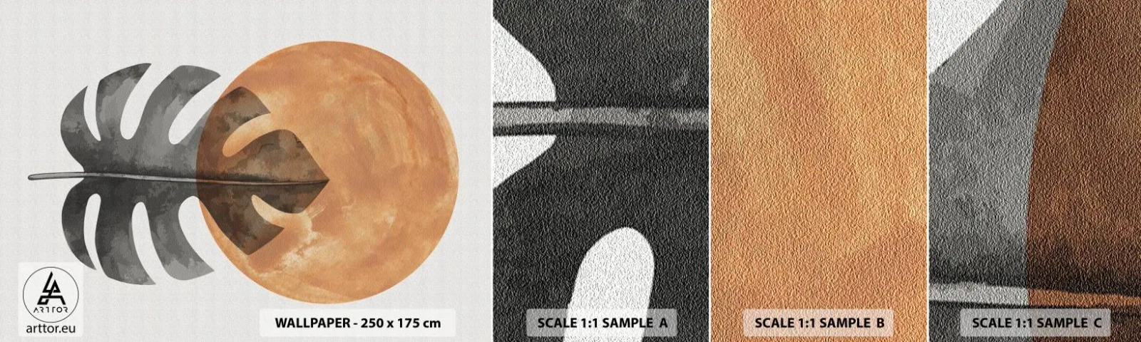 Échantillon De Papier Peint Standard Eco - Toujours le soleil - Feuille, Soleil, Bohème - 100x30 cm