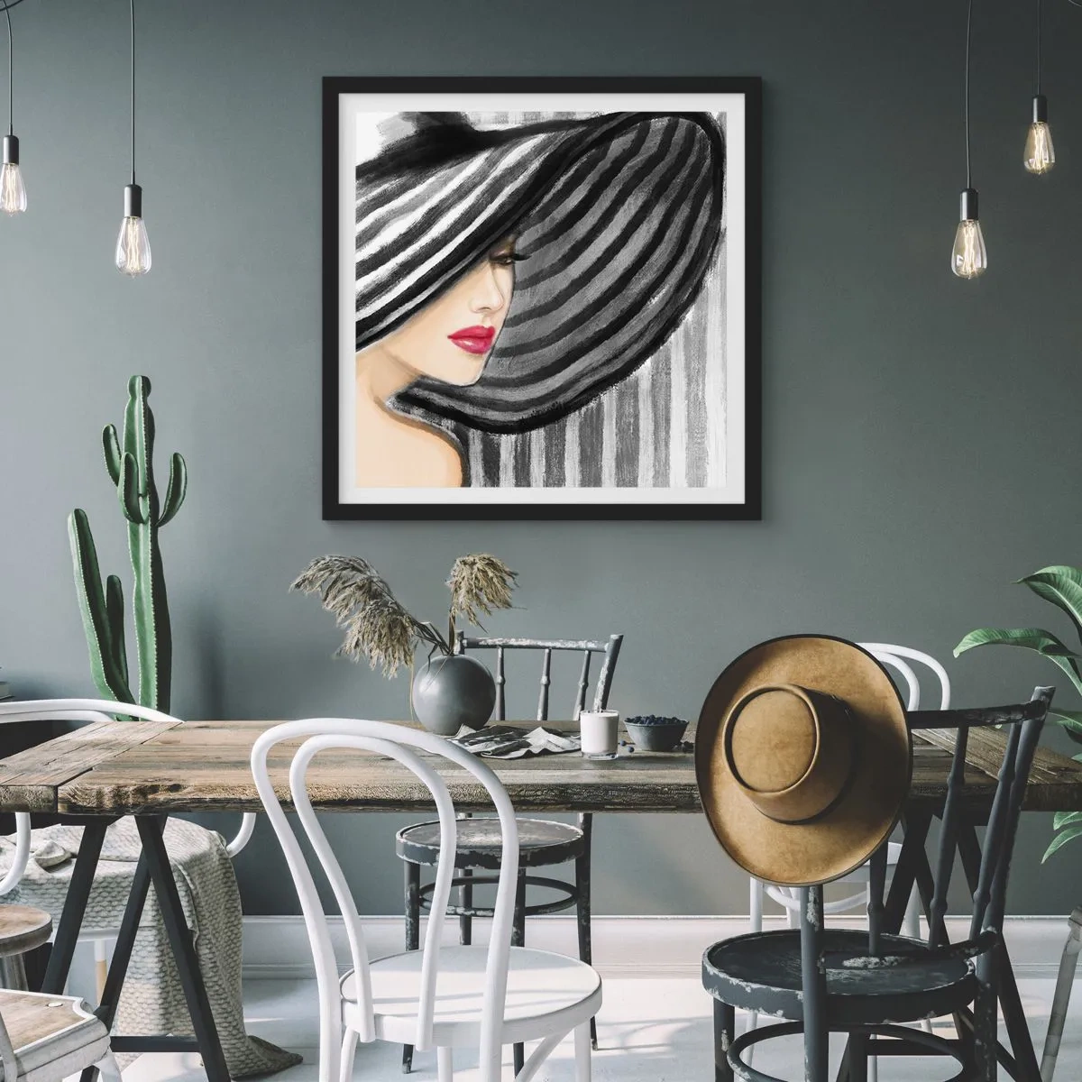 Affiche dans un cadre noir - Poster - Où te chercher ? - 40x40 cm