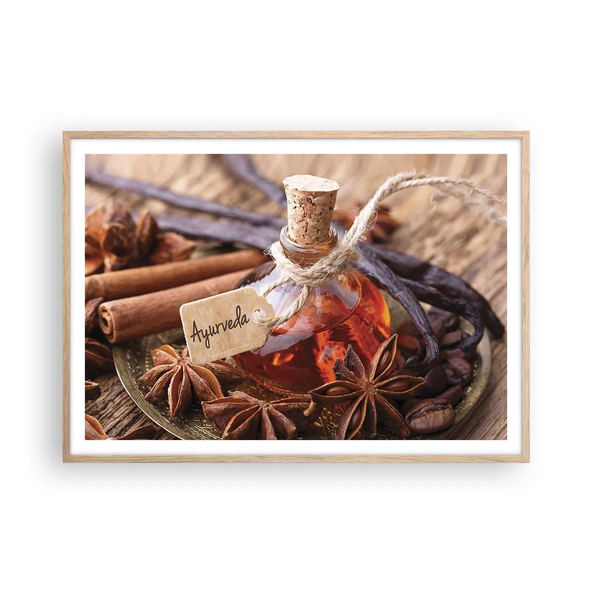 Affiche dans un chêne clair - Poster - Vers l'unité du corps et de l'esprit - 100x70 cm