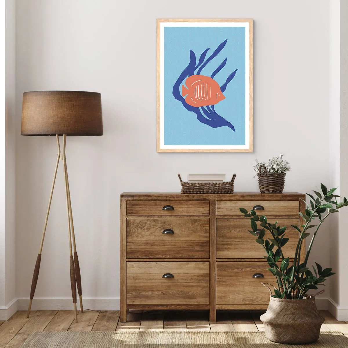 Affiche dans un chêne clair - Poster - Habitant des eaux coralliennes - 30x40 cm