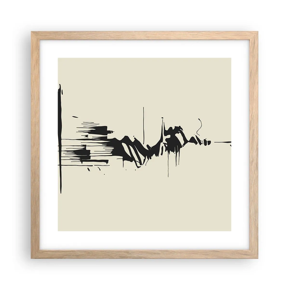 Affiche dans un chêne clair - Poster - Abstraction hâtive - 40x40 cm