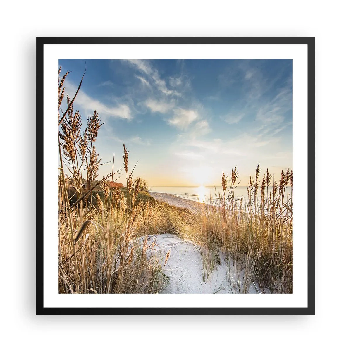 Affiche dans un cadre noir - Poster - Plage du nord - 60x60 cm