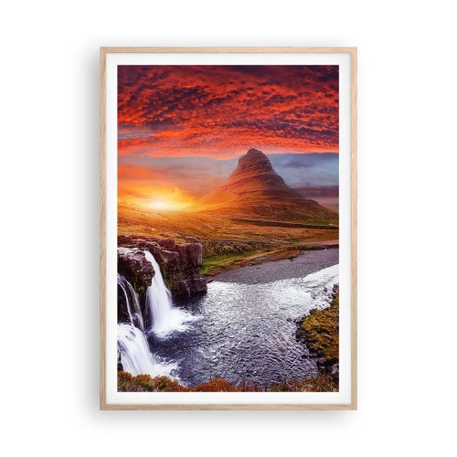 Affiche dans un chêne clair - Poster - Vue de la terre du milieu - 70x100 cm