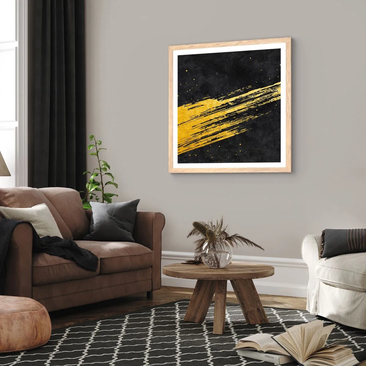 Affiche dans un chêne clair - Poster - Sautez dans l'hyperespace - 30x30 cm