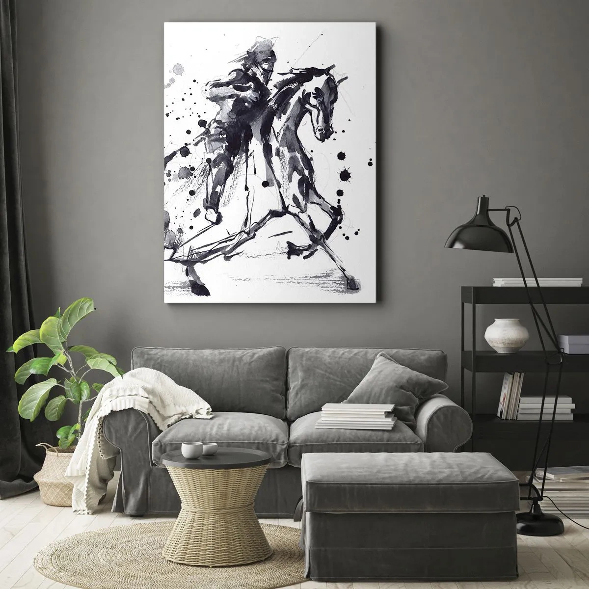 Impression sur toile - Image sur toile - Chevalier noir - 55x100 cm