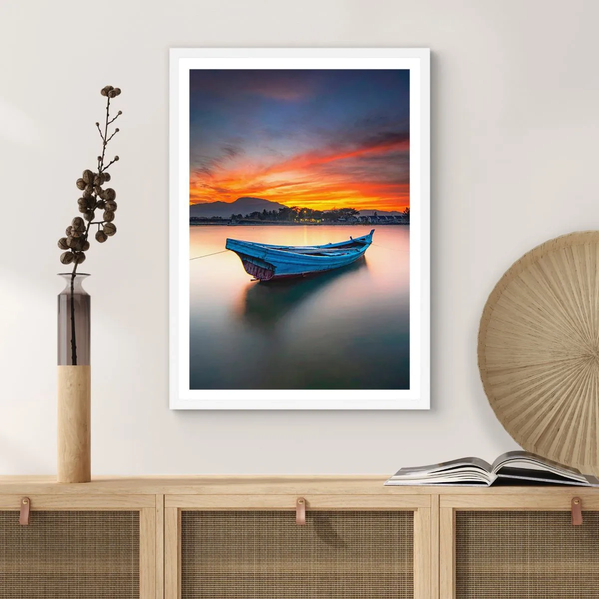 Affiche dans un cadre blanc - Poster - Une bonne nuit arrive - 40x50 cm