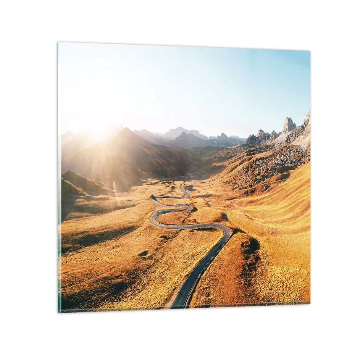 Impression sur verre - Image sur verre - Dans une vallée dorée - 50x50 cm