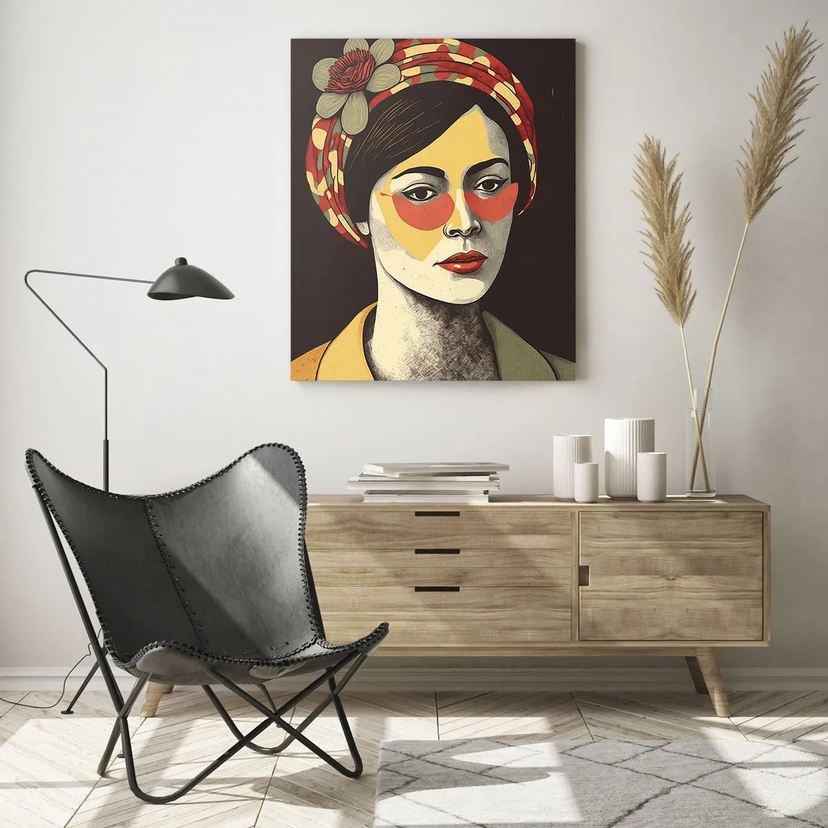 Impression sur verre - Image sur verre - Dame Corail - 80x120 cm