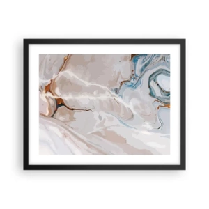 Affiche dans un cadre noir - Poster - Le bleu serpente sous le blanc - 50x40 cm