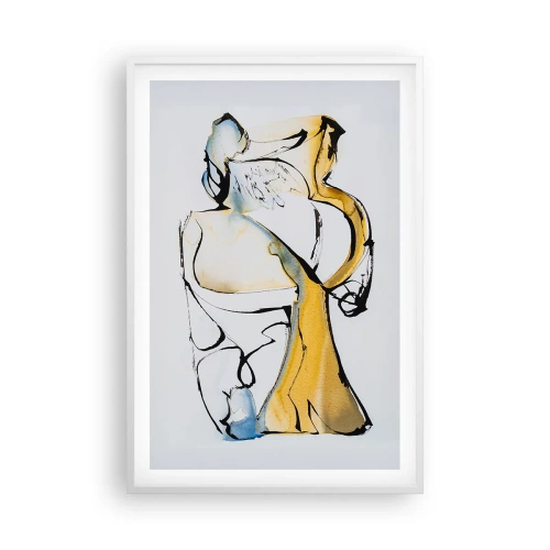 Affiche dans un cadre blanc - Poster - Abstraction du verre - 61x91 cm