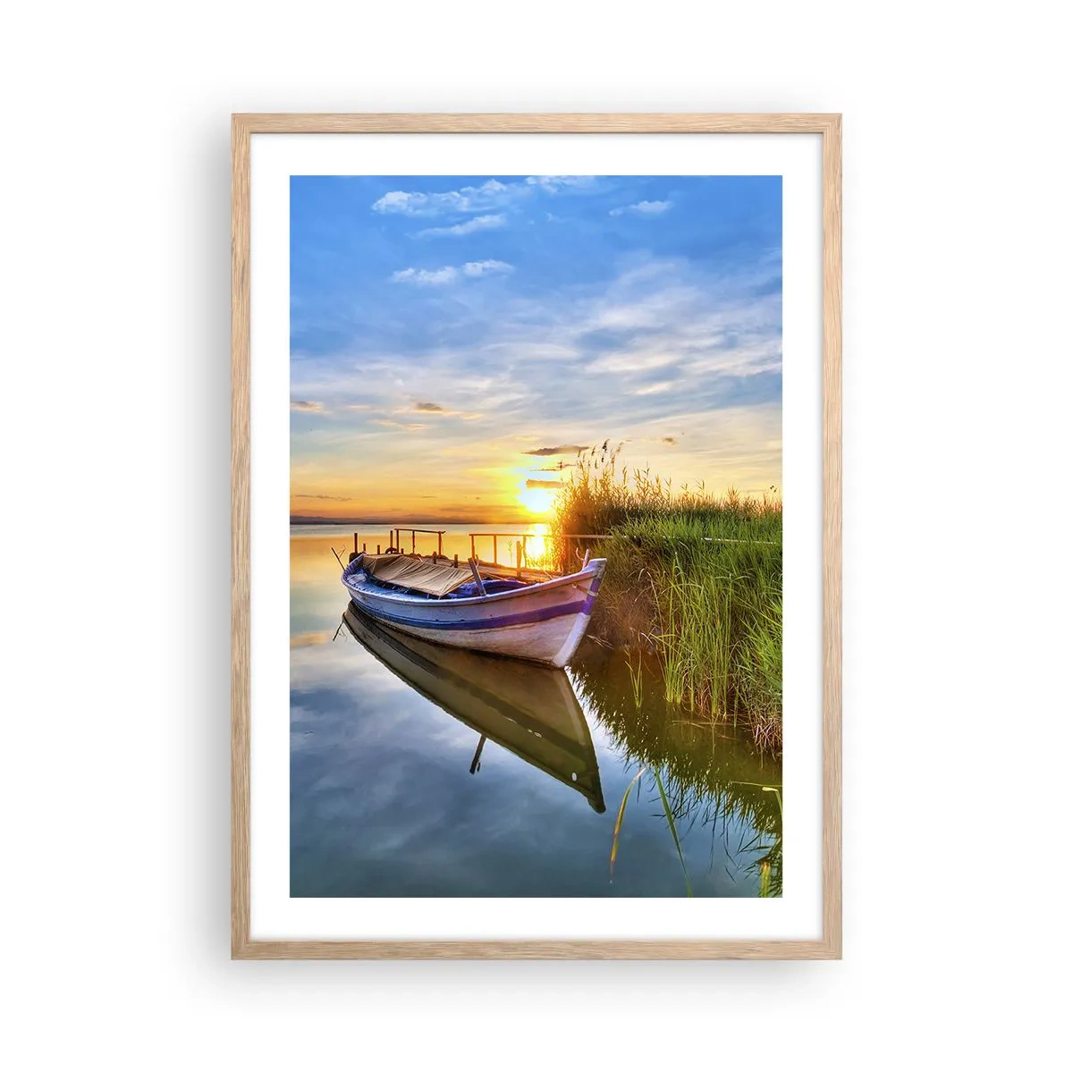 Affiche dans un chêne clair - Poster - La crique où les rêves deviennent réalité - 50x70 cm