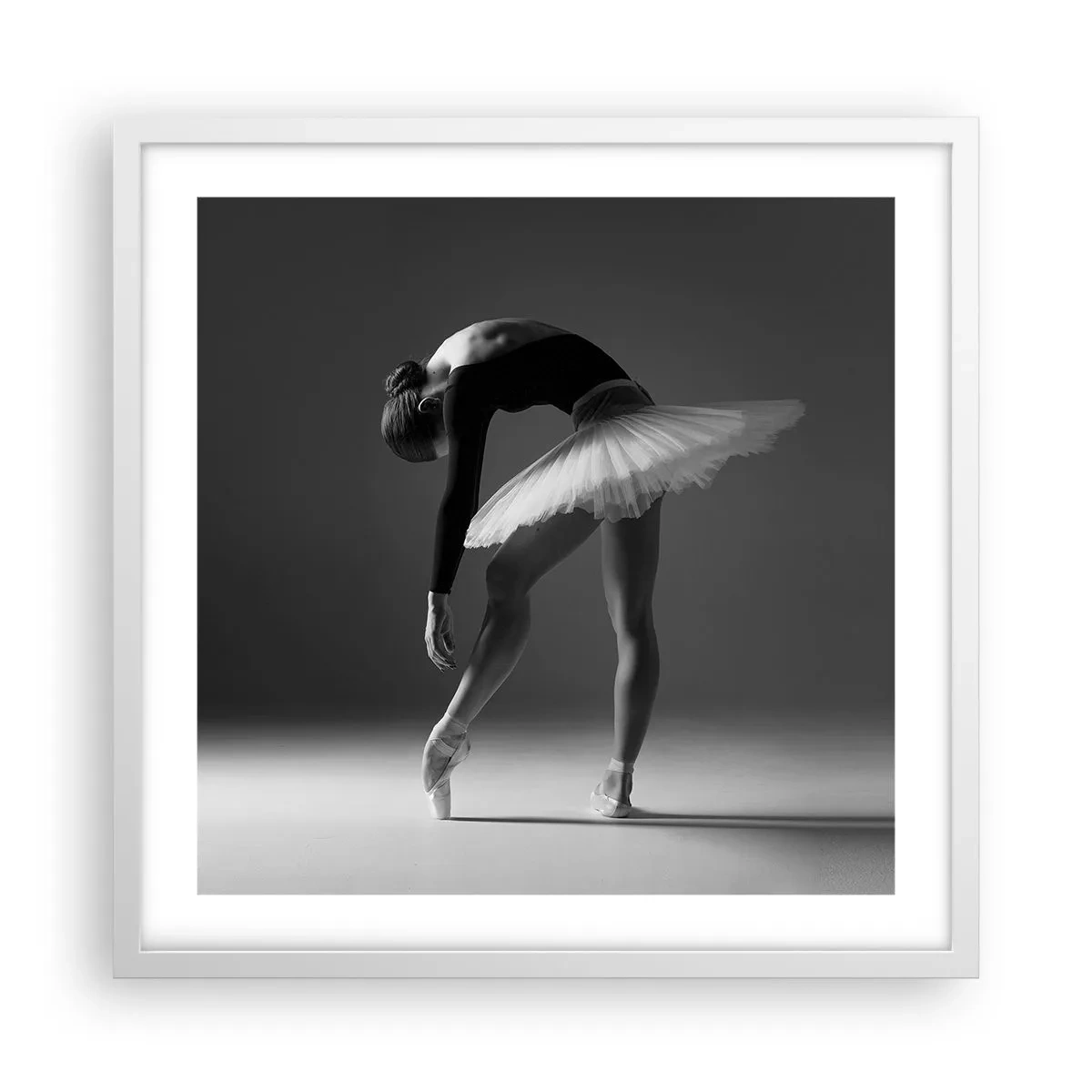 Affiche dans un cadre blanc - Poster - Belle ballerine - 50x50 cm