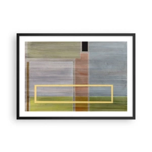 Affiche dans un cadre noir - Poster - Composition géométrique aux couleurs pastel avec des rectangles - 70x50cm - Simple et calme - Décoration murale moderne pour le salon et la chambre ARTTOR