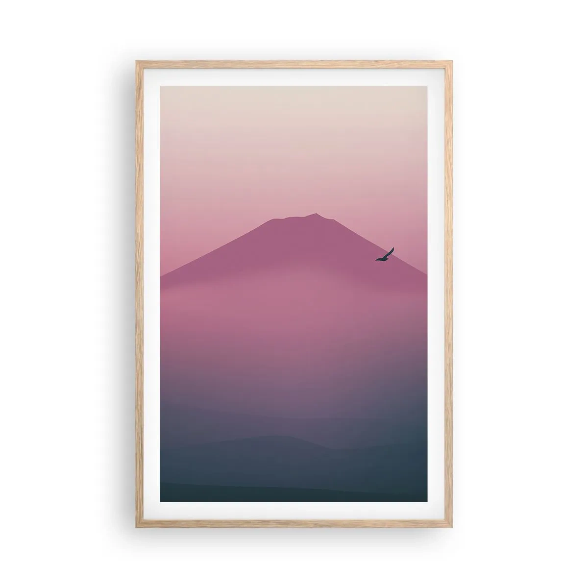 Affiche dans un chêne clair - Poster - Des pèlerins au dessus des nuages - 61x91 cm