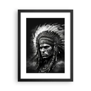 Affiche dans un cadre noir - Poster - Un leader et un guerrier - 30x40 cm