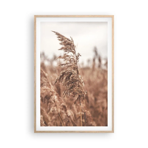 Affiche dans un chêne clair - Poster - C'est déjà l'automne dans les champs - 61x91 cm