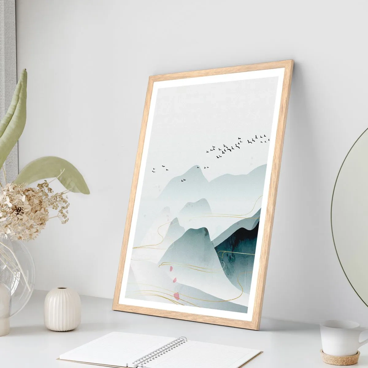 Affiche dans un chêne clair - Poster - Au-delà des sommets - 30x40 cm