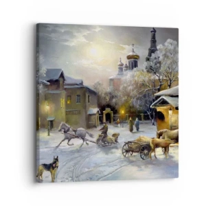 Impression sur toile - Image sur toile - La magie de l'hiver russe - 30x30 cm