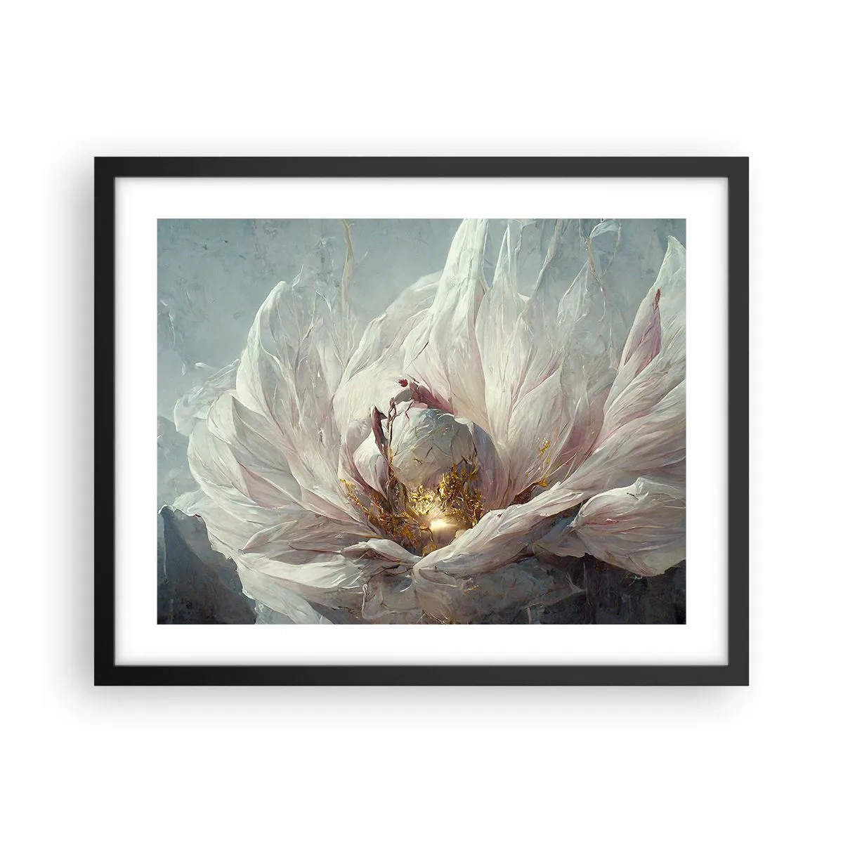 Affiche dans un cadre noir - Poster - Il fleurit une fois tous les cent ans - 50x40 cm