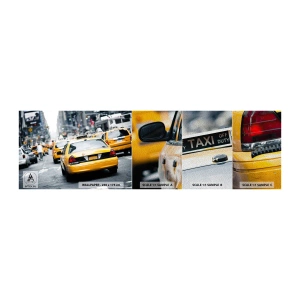 Échantillon de Papier Peint Premium Sand - Seulement dans cette ville - Ville, New York, Taxi - 100x30 cm
