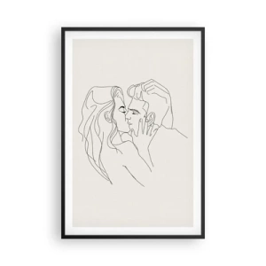 Affiche dans un cadre noir - Poster - Enlacé de sentiment - 61x91 cm