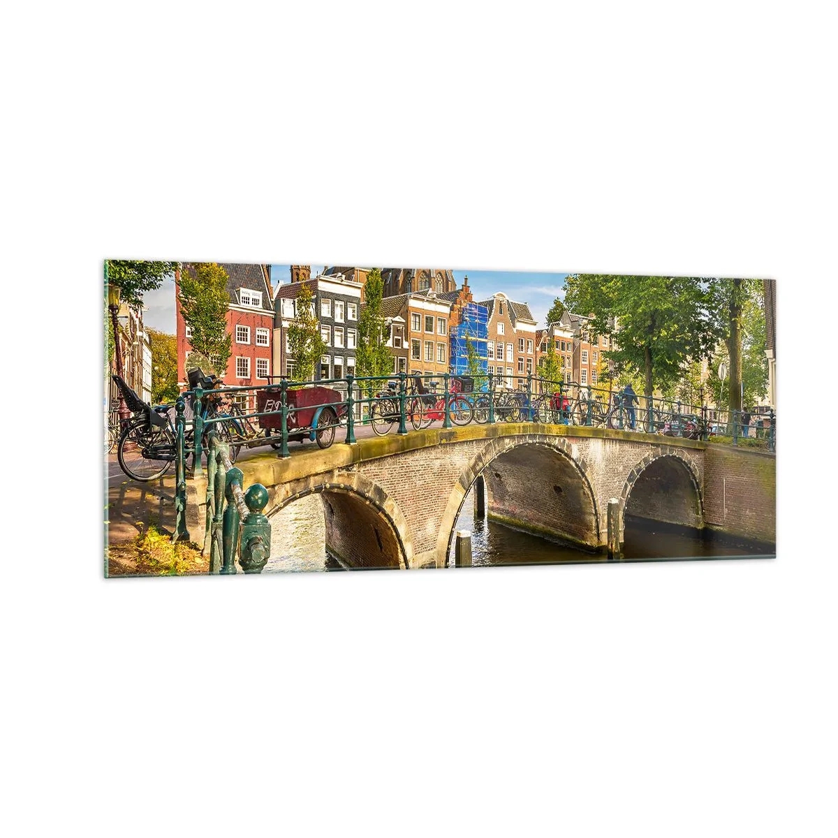 Impression sur verre - Image sur verre - Le printemps sur le canal - 100x40 cm