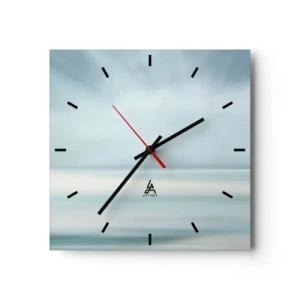 Horloge murale - Pendule murale - Un paysage minimaliste aux nuances délicates de bleu - 30x30cm - Paix à l'horizon - Décoration murale moderne pour le salon et la chambre ARTTOR