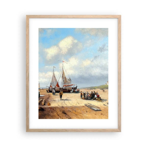 Affiche dans un chêne clair - Poster - Après une capture réussie - 40x50 cm