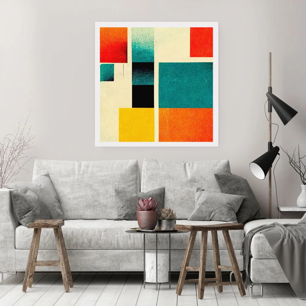 Affiche - Poster - Abstraction géométrique – bonne énergie - 40x40 cm