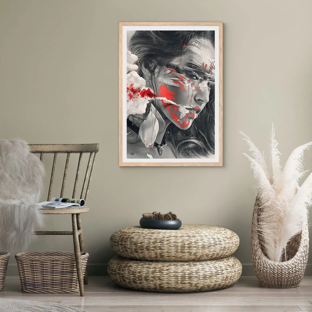 Affiche dans un chêne clair - Poster - Dans les fumées de l'absurde - 70x100 cm