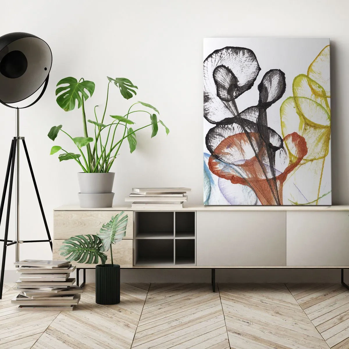 Impression sur toile - Image sur toile - Fleurs avec une âme - 65x120 cm