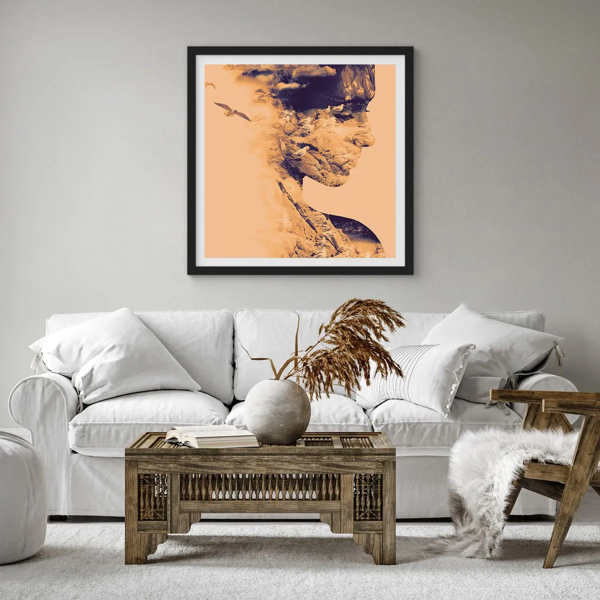 Affiche dans un cadre noir - Poster - Beauté de la nature - 50x50 cm