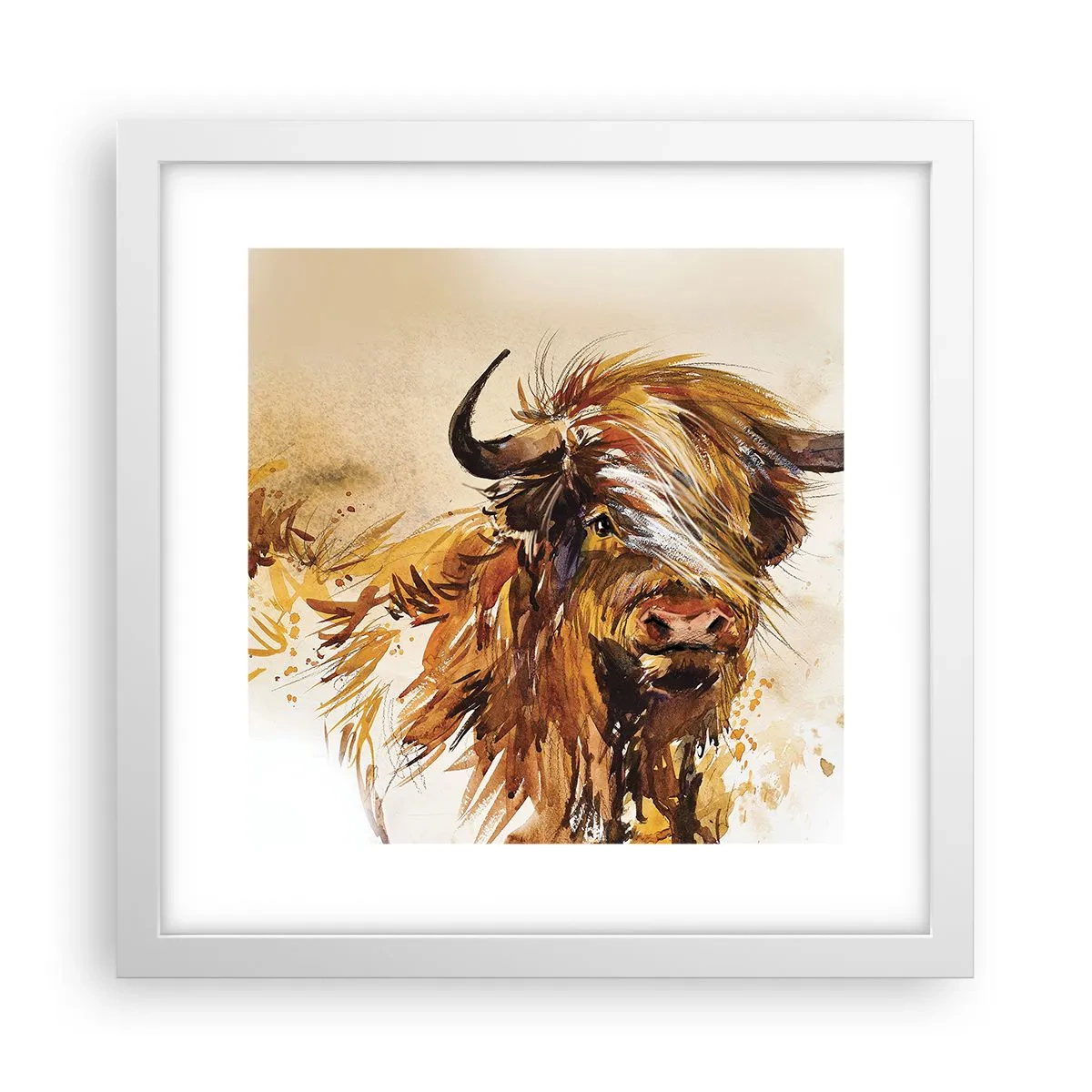 Affiche dans un cadre blanc - Poster - Fierté du chasseur - 30x30 cm