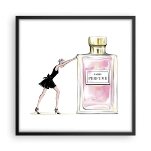 Affiche dans un cadre noir - Poster - L'essence des femmes - 50x50 cm