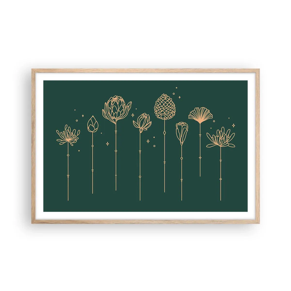 Affiche dans un chêne clair - Poster - La famille Plante - 91x61 cm