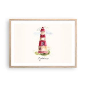 Affiche dans un chêne clair - Poster - Il y a toujours beau temps autour - 70x50 cm