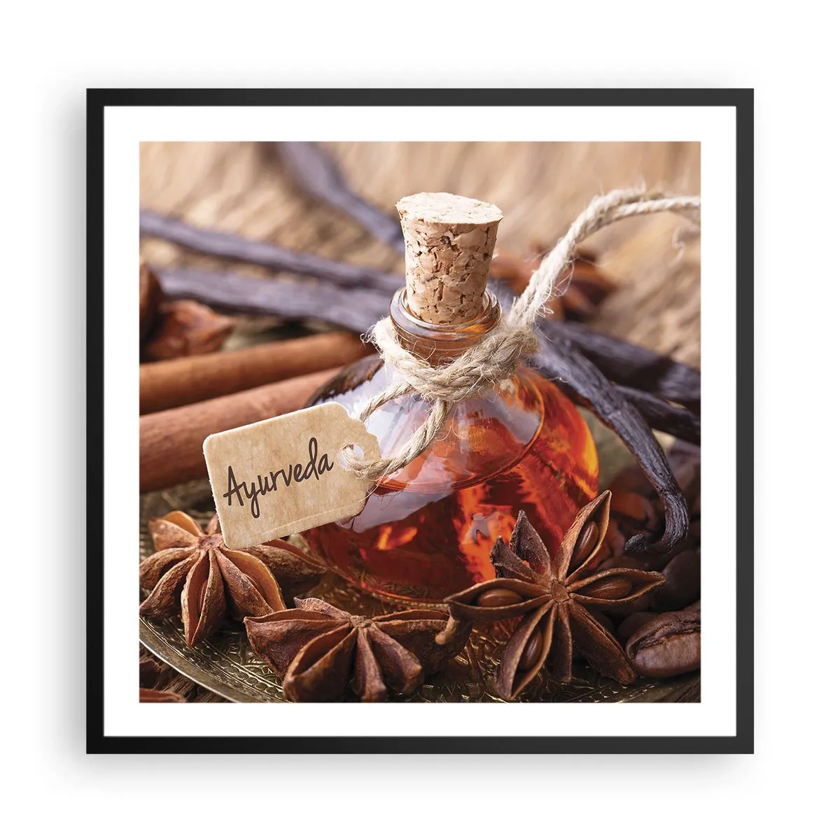 Affiche dans un cadre noir - Poster - Vers l'unité du corps et de l'esprit - 60x60 cm