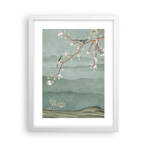 Affiche dans un cadre blanc - Poster - Printemps oh c'est toi - 30x40 cm