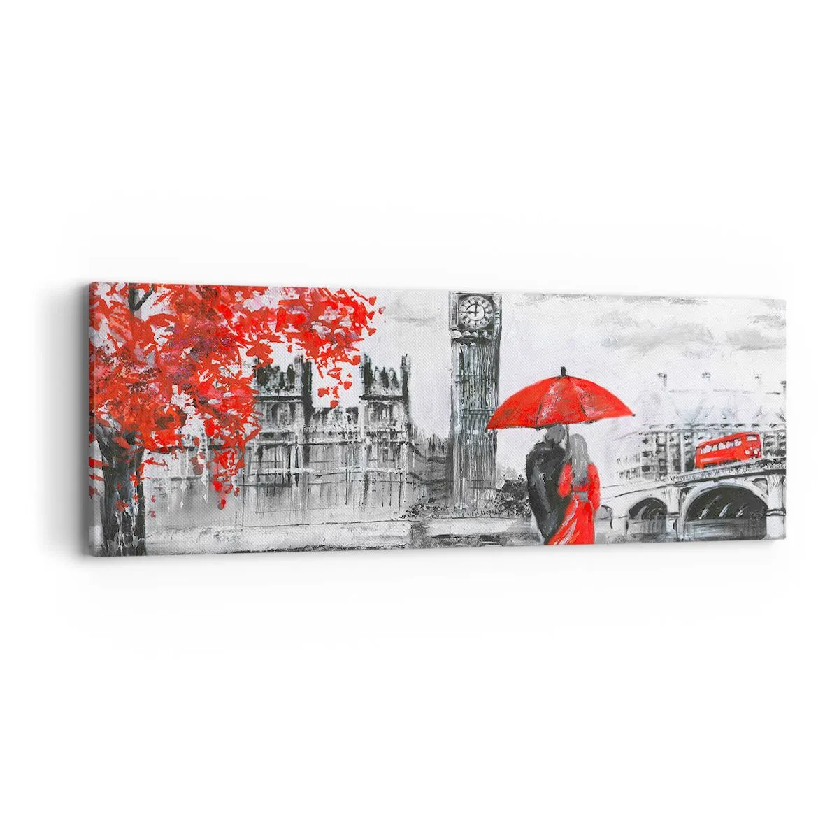 Impression sur toile - Image sur toile - Amoureux de Londres - 90x30 cm