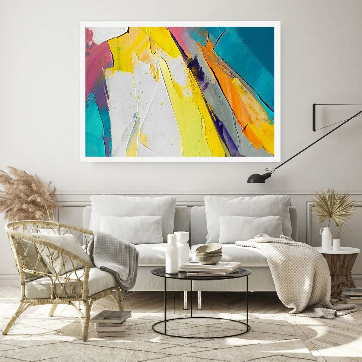 Affiche - Poster - Une composition abstraite aux couleurs intenses - 100x70cm - Anatomie du monde - Décoration murale moderne pour le salon et la chambre ARTTOR